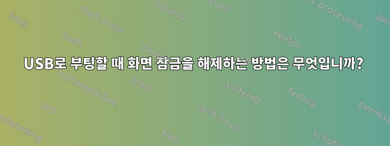 USB로 부팅할 때 화면 잠금을 해제하는 방법은 무엇입니까?