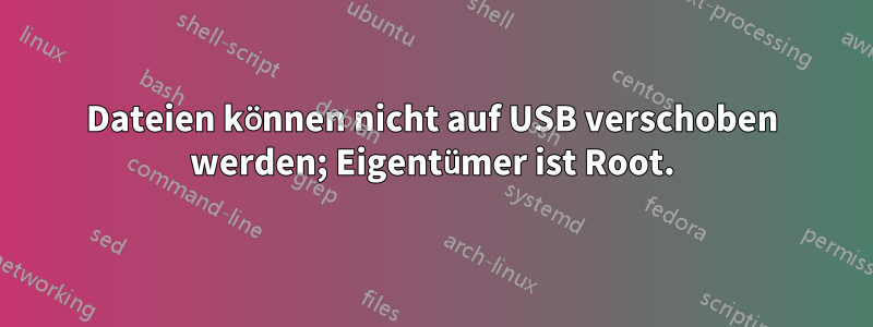 Dateien können nicht auf USB verschoben werden; Eigentümer ist Root.