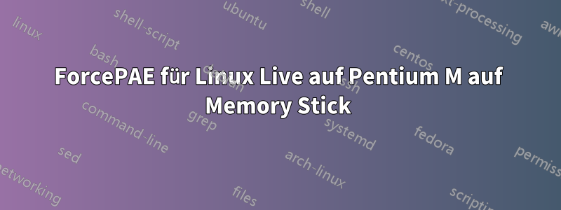 ForcePAE für Linux Live auf Pentium M auf Memory Stick