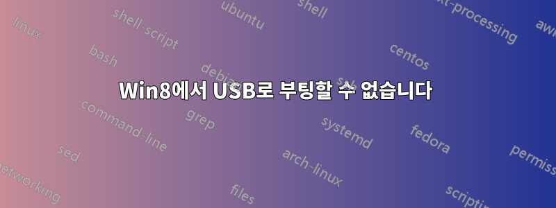 Win8에서 USB로 부팅할 수 없습니다