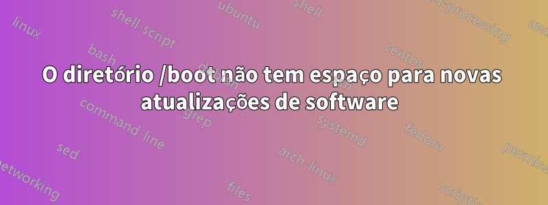 O diretório /boot não tem espaço para novas atualizações de software 