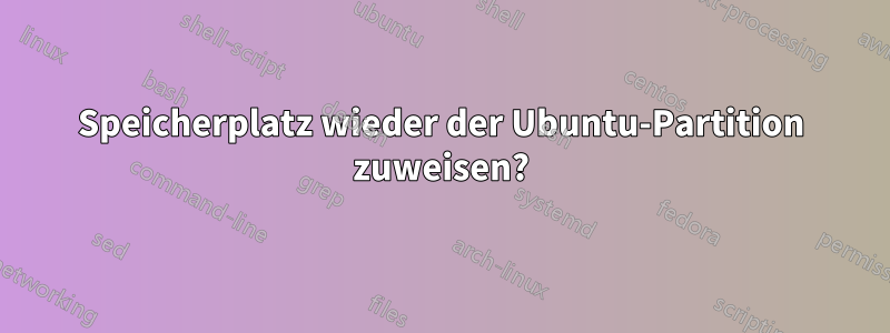 Speicherplatz wieder der Ubuntu-Partition zuweisen?