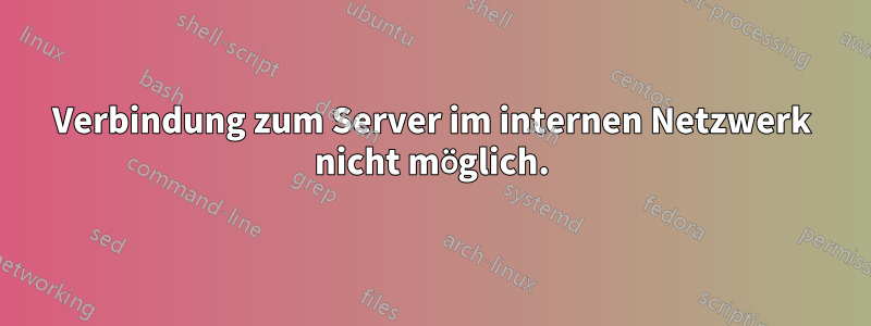 Verbindung zum Server im internen Netzwerk nicht möglich.