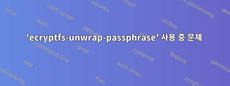 'ecryptfs-unwrap-passphrase' 사용 중 문제