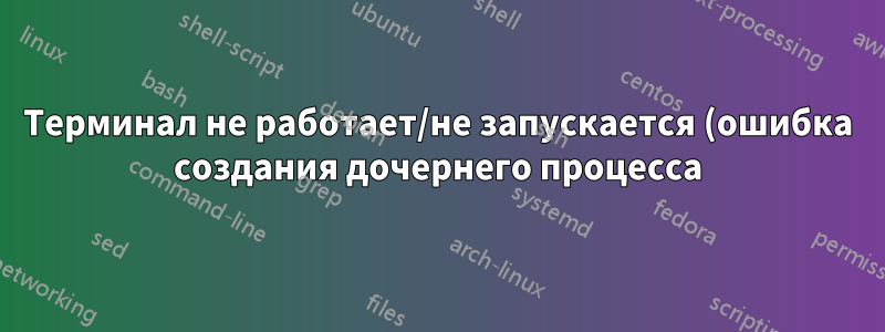 Терминал не работает/не запускается (ошибка создания дочернего процесса)