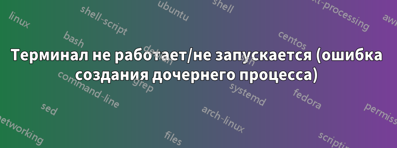 Терминал не работает/не запускается (ошибка создания дочернего процесса)