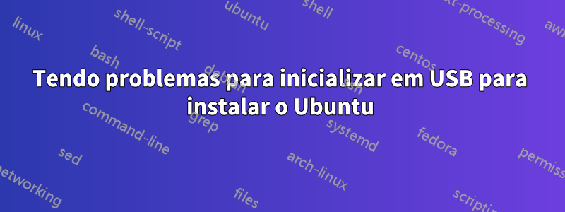 Tendo problemas para inicializar em USB para instalar o Ubuntu