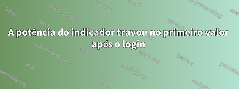 A potência do indicador travou no primeiro valor após o login