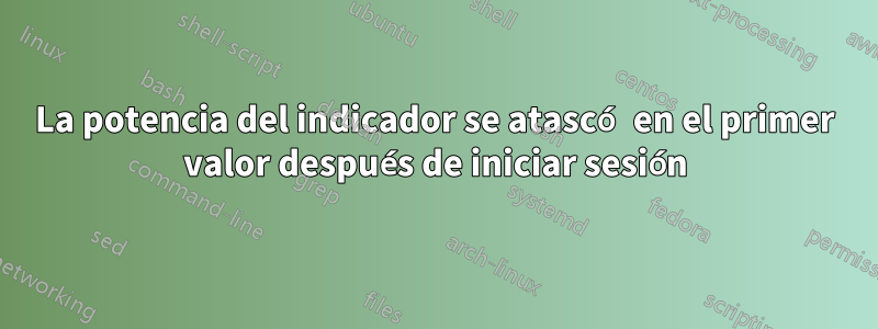 La potencia del indicador se atascó en el primer valor después de iniciar sesión