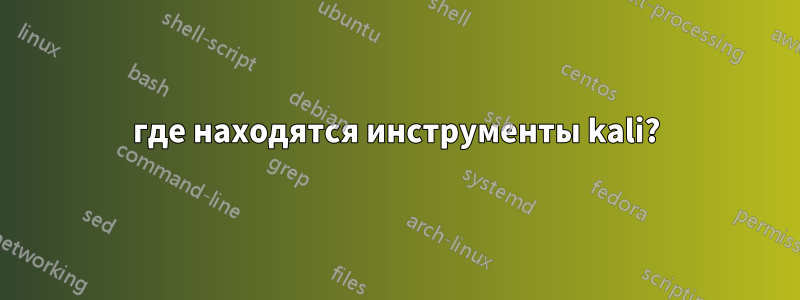 где находятся инструменты kali?