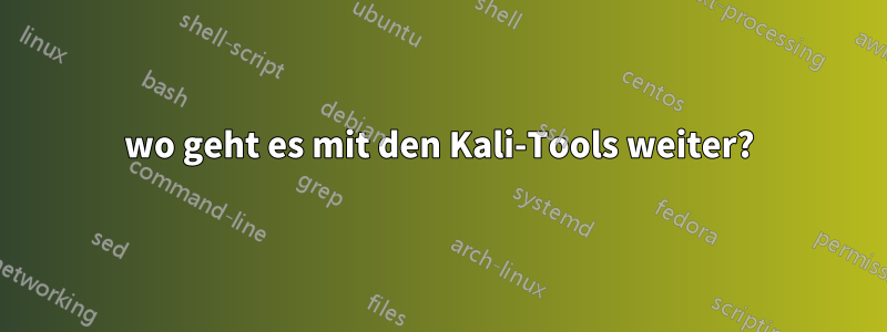 wo geht es mit den Kali-Tools weiter?