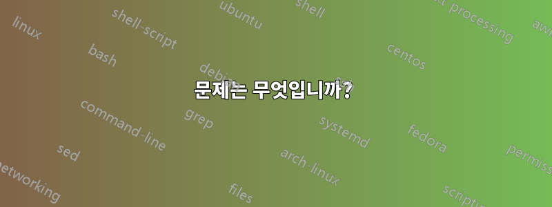 문제는 무엇입니까?