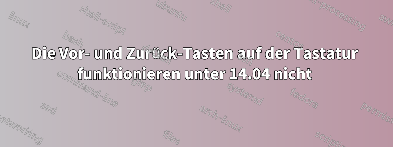 Die Vor- und Zurück-Tasten auf der Tastatur funktionieren unter 14.04 nicht