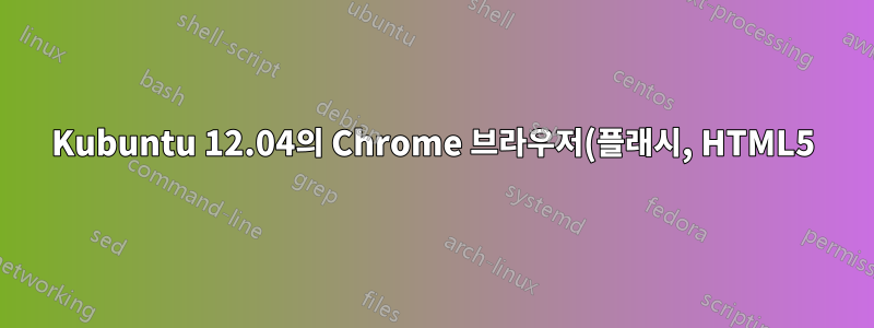 Kubuntu 12.04의 Chrome 브라우저(플래시, HTML5)에서 소리가 나지 않습니다.