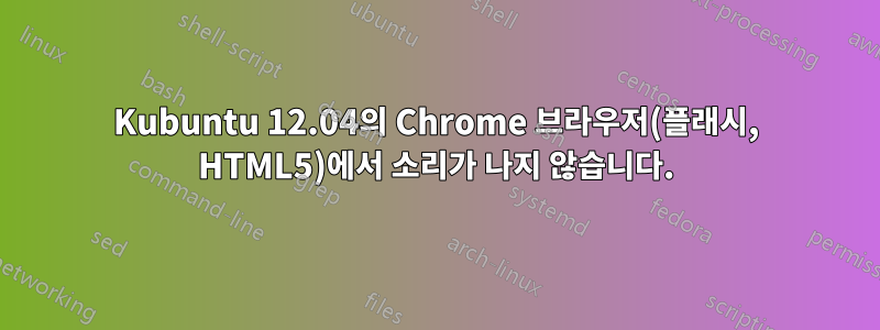 Kubuntu 12.04의 Chrome 브라우저(플래시, HTML5)에서 소리가 나지 않습니다.