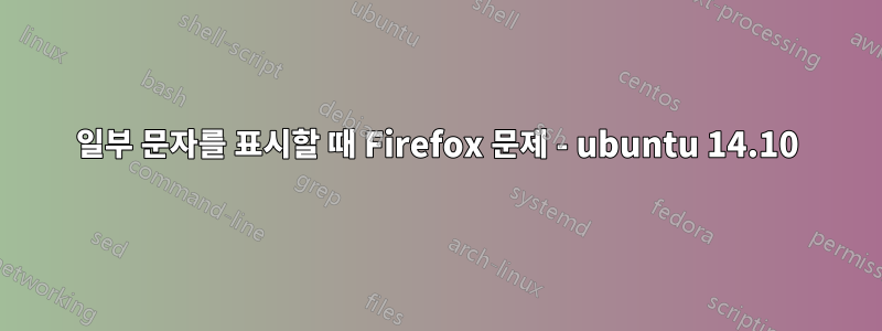 일부 문자를 표시할 때 Firefox 문제 - ubuntu 14.10