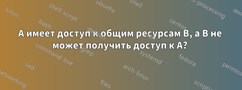 А имеет доступ к общим ресурсам B, а B не может получить доступ к A?