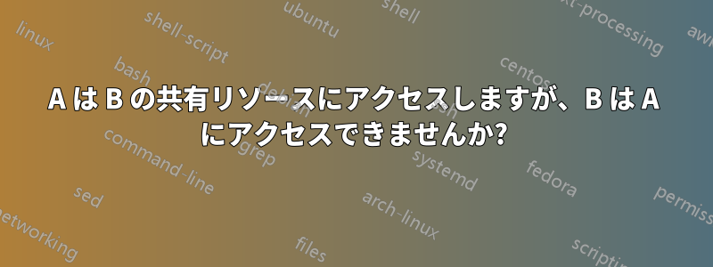 A は B の共有リソースにアクセスしますが、B は A にアクセスできませんか?