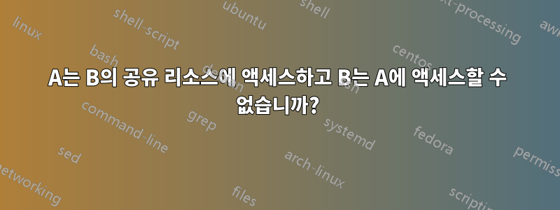 A는 B의 공유 리소스에 액세스하고 B는 A에 액세스할 수 없습니까?