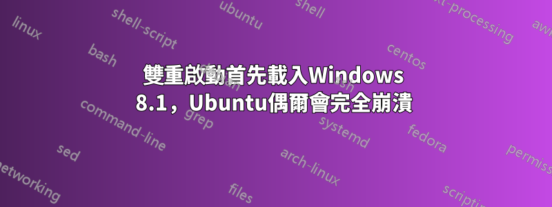 雙重啟動首先載入Windows 8.1，Ubuntu偶爾會完全崩潰