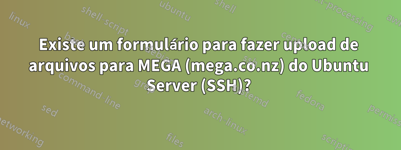 Existe um formulário para fazer upload de arquivos para MEGA (mega.co.nz) do Ubuntu Server (SSH)?