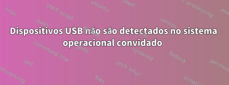 Dispositivos USB não são detectados no sistema operacional convidado 