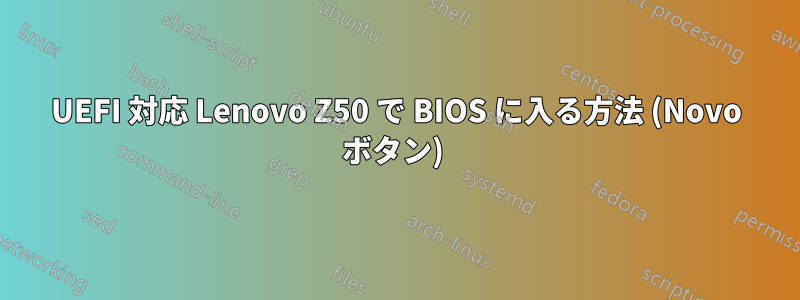 UEFI 対応 Lenovo Z50 で BIOS に入る方法 (Novo ボタン) 