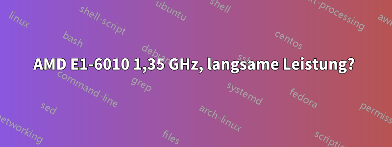 AMD E1-6010 1,35 GHz, langsame Leistung?