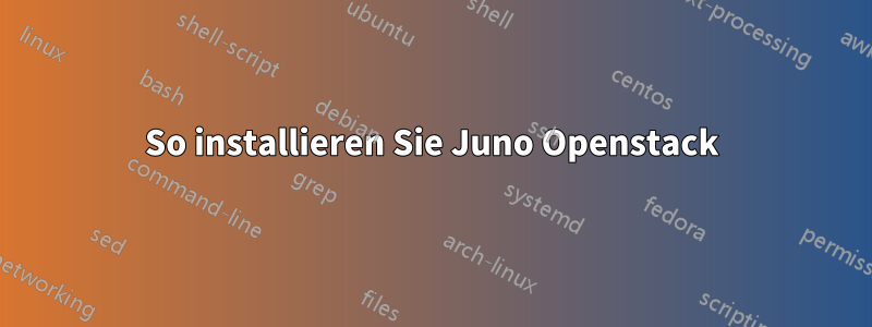 So installieren Sie Juno Openstack