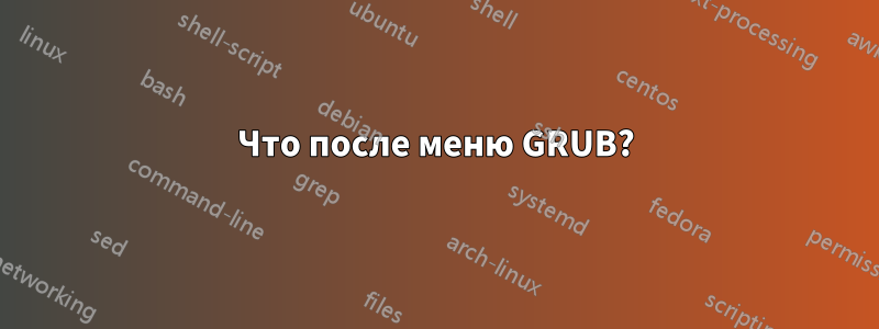 Что после меню GRUB?