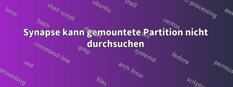 Synapse kann gemountete Partition nicht durchsuchen