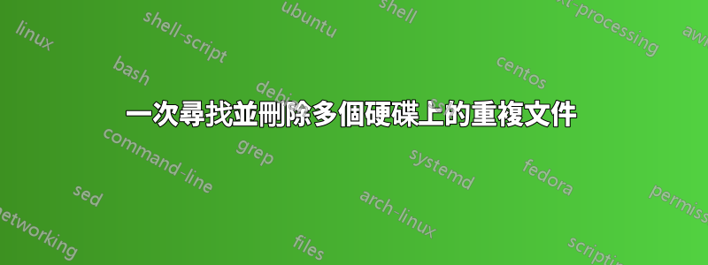 一次尋找並刪除多個硬碟上的重複文件