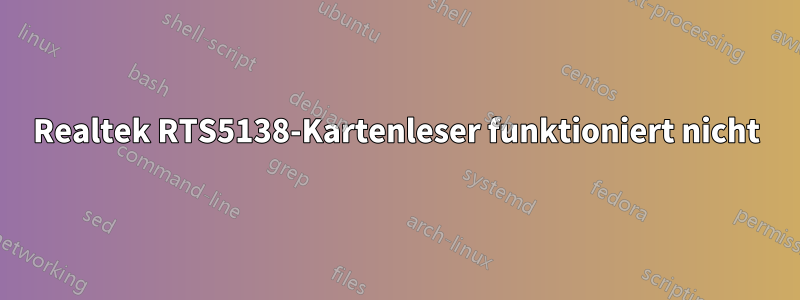 Realtek RTS5138-Kartenleser funktioniert nicht