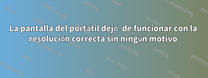 La pantalla del portátil dejó de funcionar con la resolución correcta sin ningún motivo