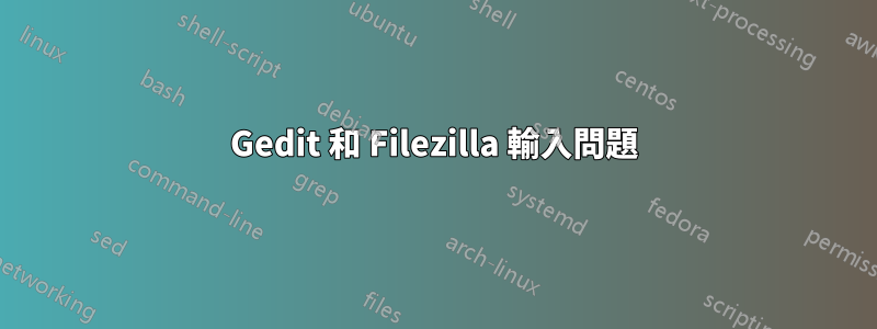 Gedit 和 Filezilla 輸入問題
