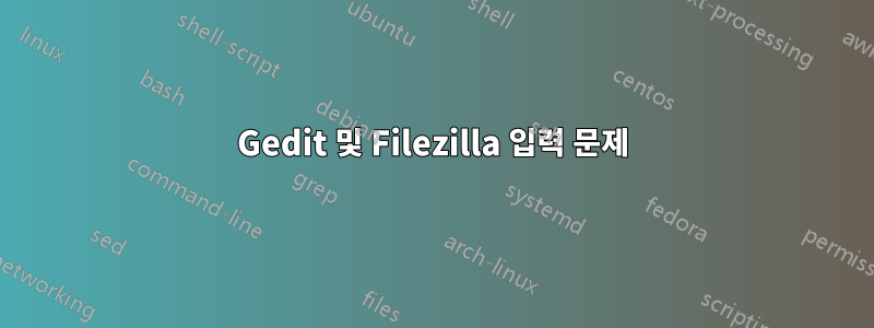 Gedit 및 Filezilla 입력 문제
