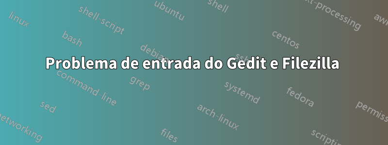 Problema de entrada do Gedit e Filezilla