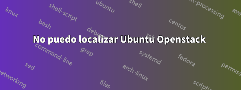 No puedo localizar Ubuntu Openstack