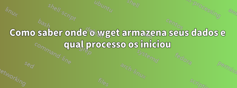Como saber onde o wget armazena seus dados e qual processo os iniciou