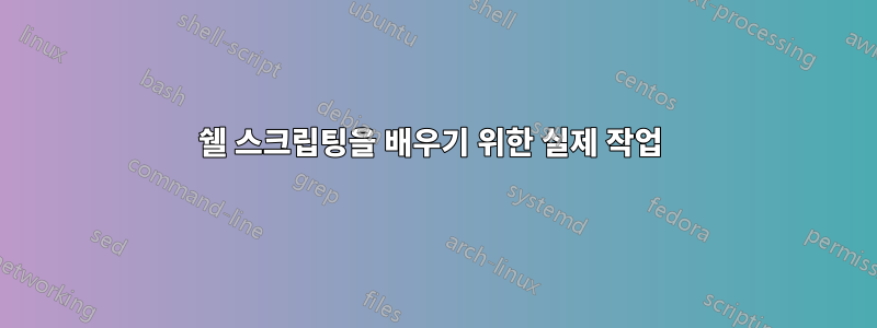 쉘 스크립팅을 배우기 위한 실제 작업 