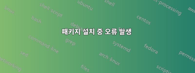 패키지 설치 중 오류 발생