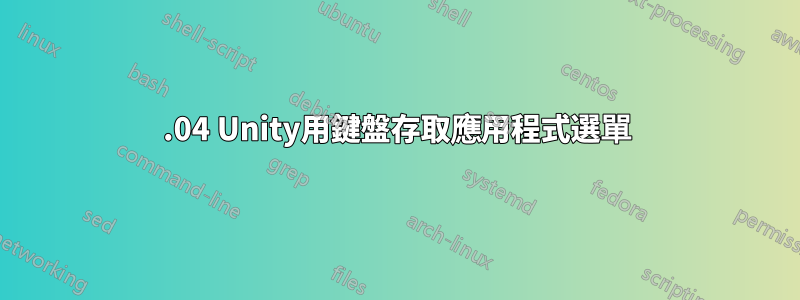 15.04 Unity用鍵盤存取應用程式選單