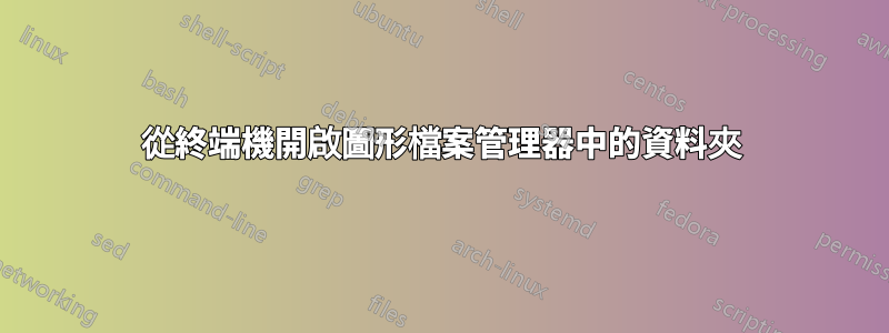 從終端機開啟圖形檔案管理器中的資料夾