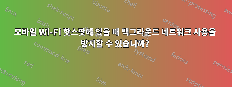 모바일 Wi-Fi 핫스팟에 있을 때 백그라운드 네트워크 사용을 방지할 수 있습니까?