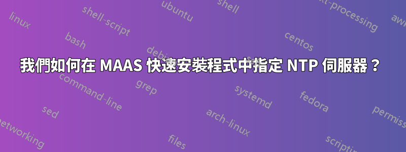 我們如何在 MAAS 快速安裝程式中指定 NTP 伺服器？