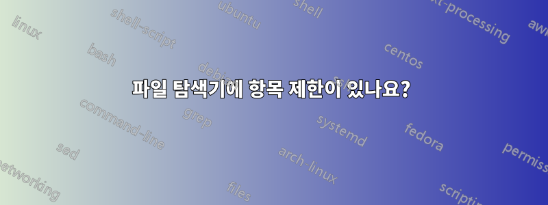 파일 탐색기에 항목 제한이 있나요?