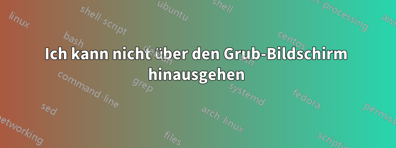 Ich kann nicht über den Grub-Bildschirm hinausgehen
