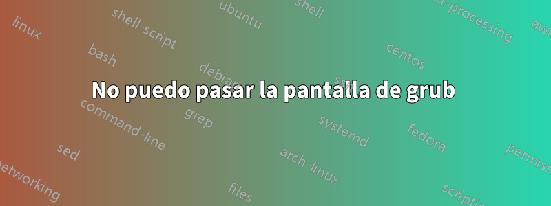No puedo pasar la pantalla de grub