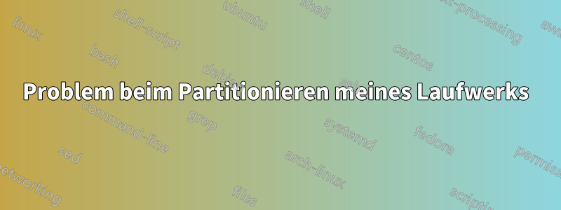Problem beim Partitionieren meines Laufwerks 