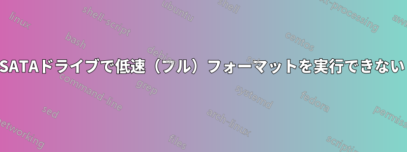 SATAドライブで低速（フル）フォーマットを実行できない